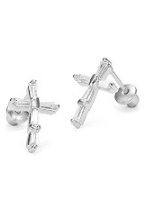 delightful small silver cross earrings for babies
